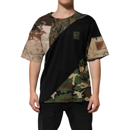 Dolce & Gabbana Multicolor Patchwork Cotton CrewNeck T-shirt