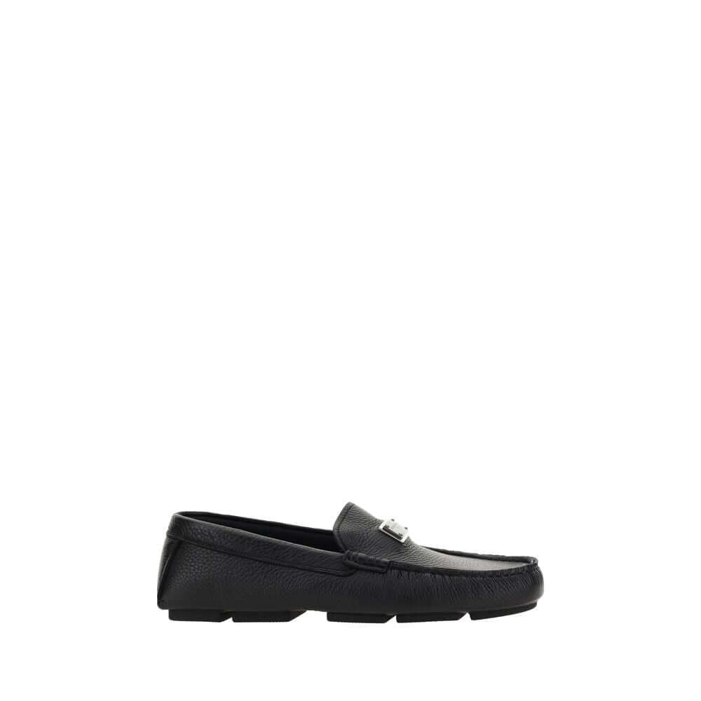 Dolce & Gabbana Black Rubber Slip-On Loafers