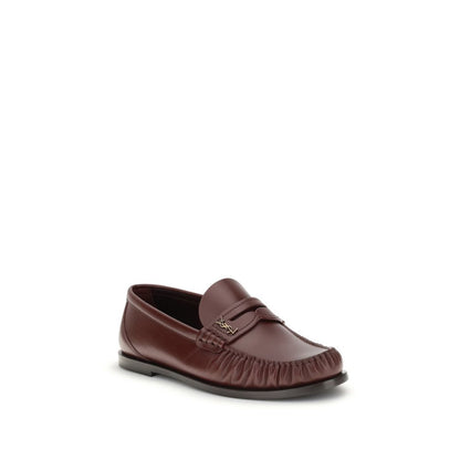 Saint Laurent Brown Calf Leather Bos Taurus Slip-On Loafers
