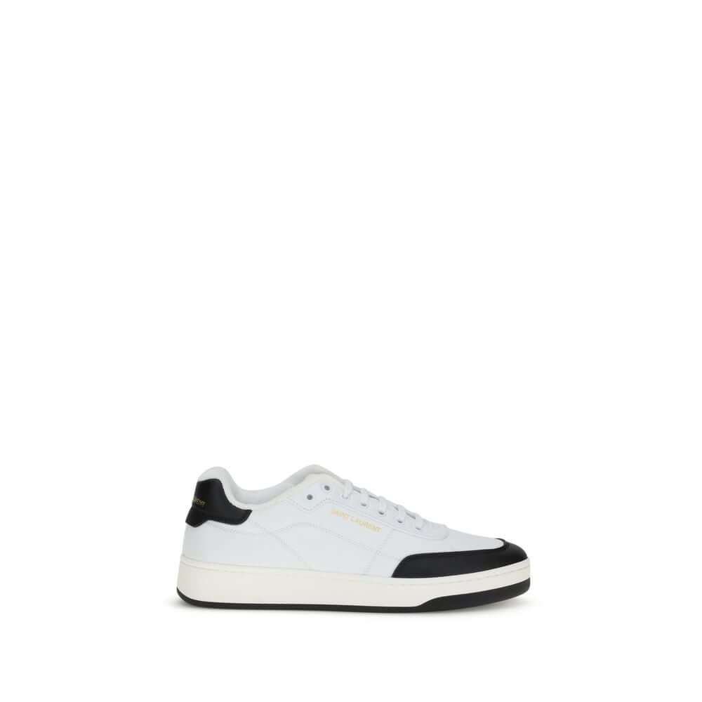 Saint Laurent White Calf Leather Bos Taurus Low Top Sneakers