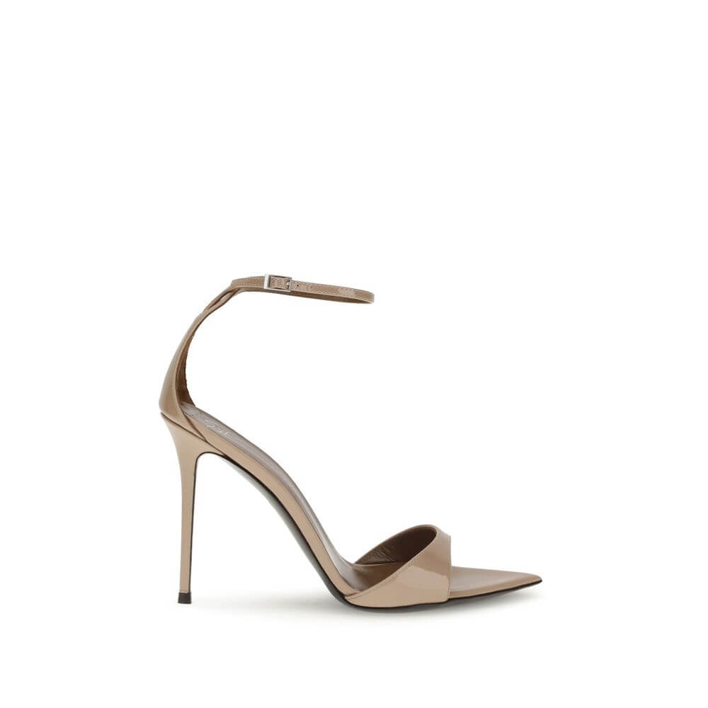 Giuseppe Zanotti Beige Leather Stiletto Heel Sandals