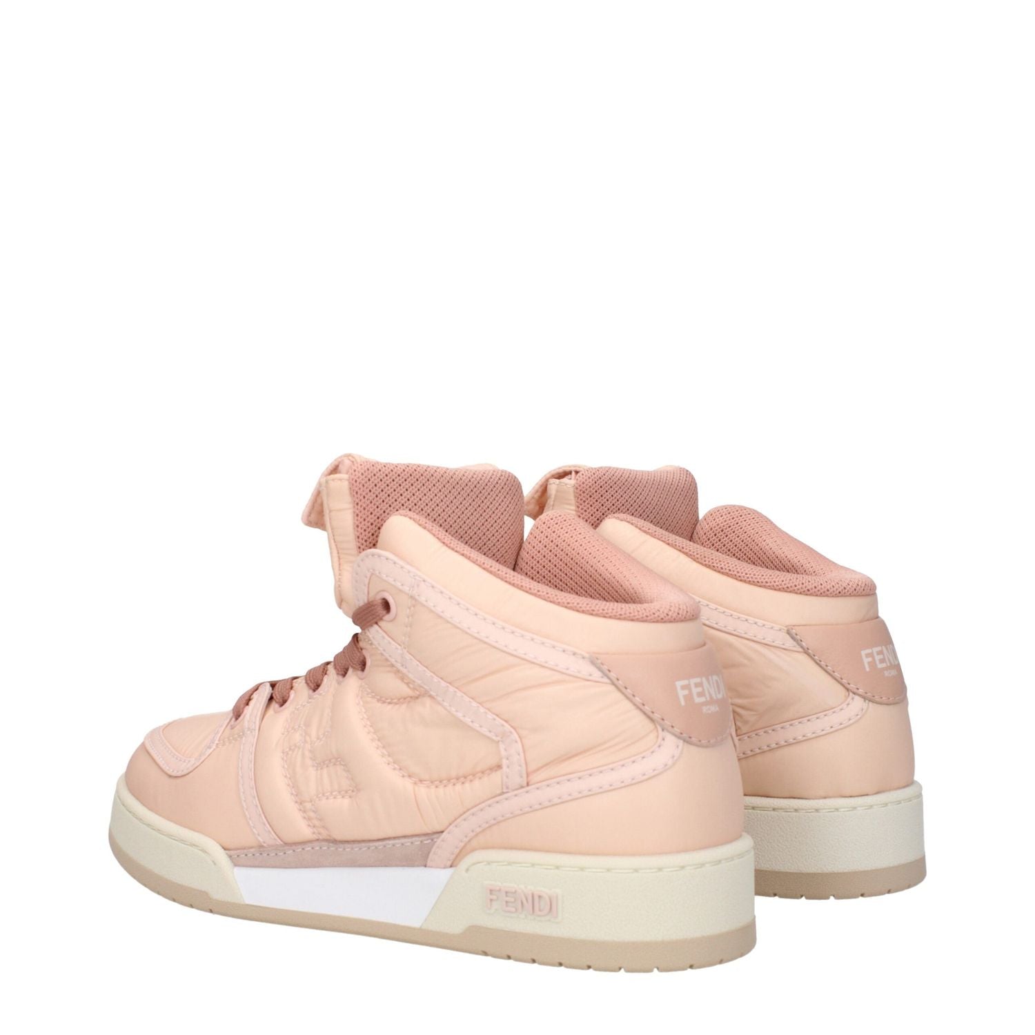 Fendi Pink Nylon High Top Sneakers