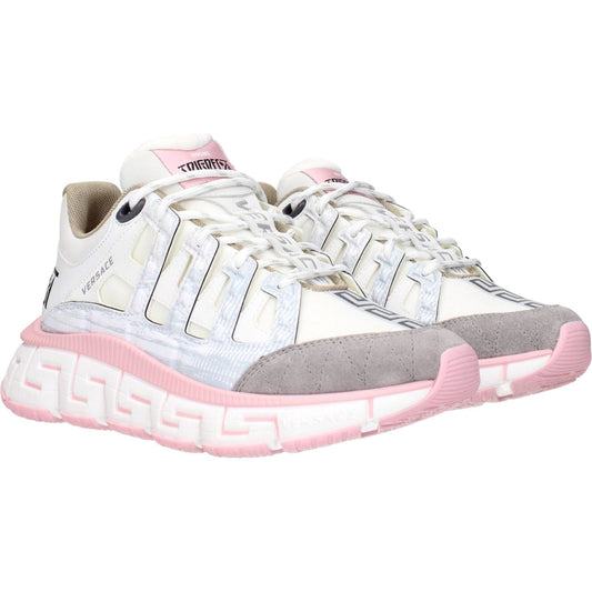 Versace Beige Fabric Athletic Sneakers