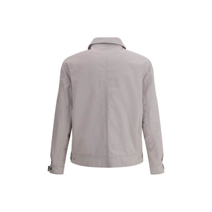 Back view of Brunello Cucinelli White Polyamide Coat with classic collar and adjustable cuffs.