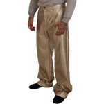 Dolce & Gabbana Metallic Gold Polyester StraightTrouser Pants PAN74390-48