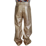 Dolce & Gabbana Metallic Gold Polyester StraightTrouser Pants PAN74390-48