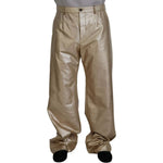 Dolce & Gabbana Metallic Gold Polyester StraightTrouser Pants PAN74390-48