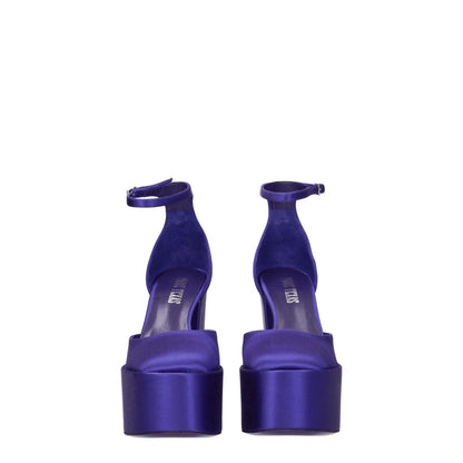 Paris Texas Purple Satin Platform Sandals