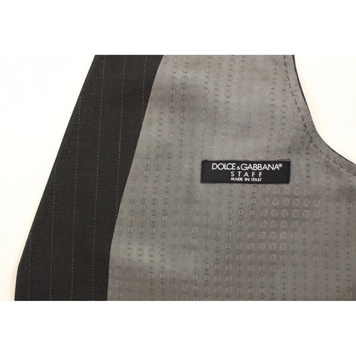 Dolce & Gabbana Gray Striped Formal Dress Gilet Vest