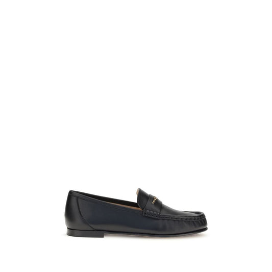 Chloé Black Calf Leather Bos Taurus Slip-On Loafers