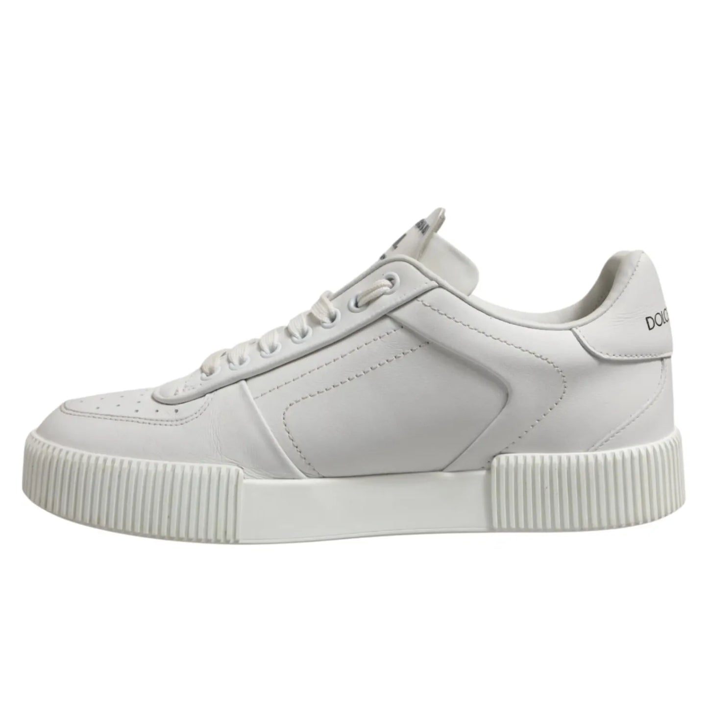 Dolce & Gabbana White Miami Leather Low Top Men Sneakers Shoes