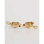 Dolce & Gabbana Gold Musical Note Metal Brass Pin Men Accessory Cufflinks SMY10749
