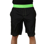 Dolce & Gabbana Black Green Logo Waistband Beachwear Short Swimwear