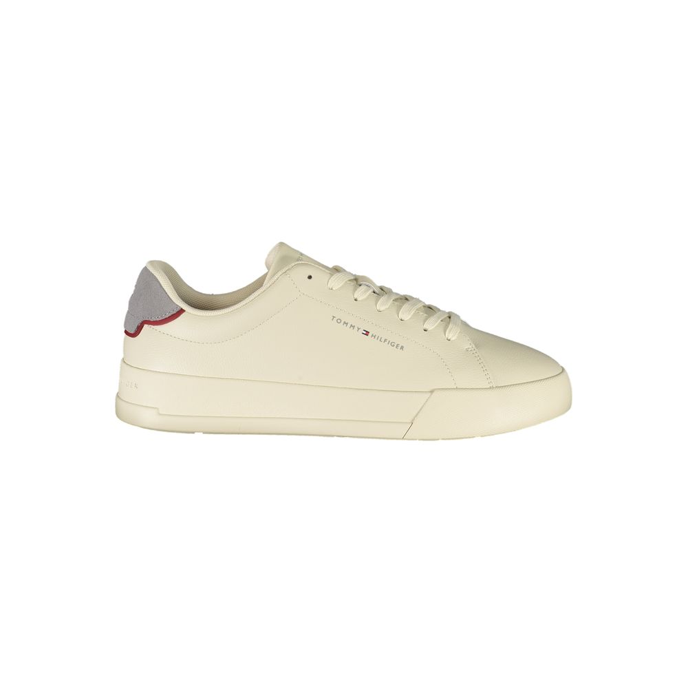 Tommy Hilfiger Beige Leather Men Sneaker