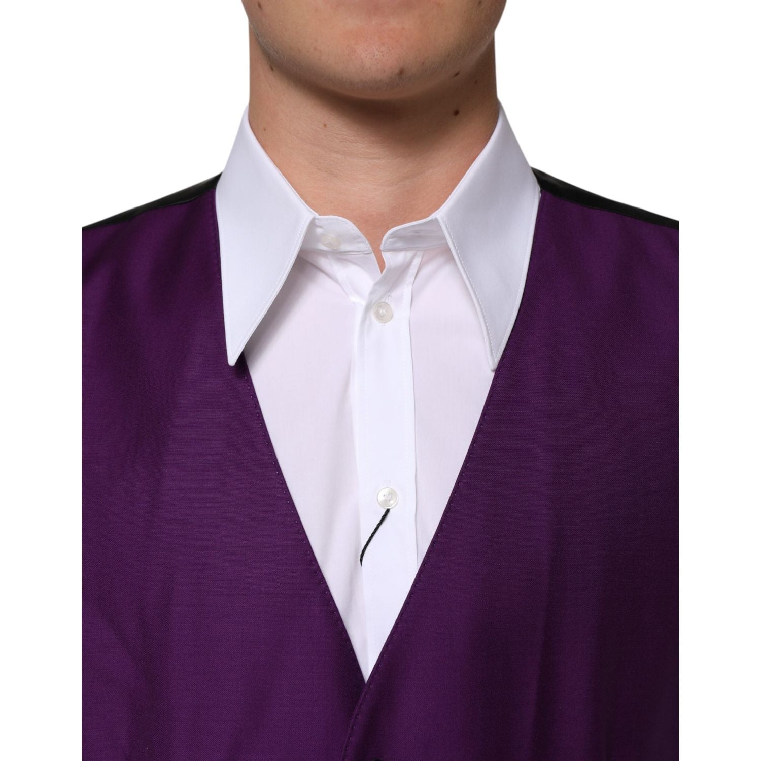 Dolce & Gabbana Purple Wool Dress Formal Waistcoat Vest