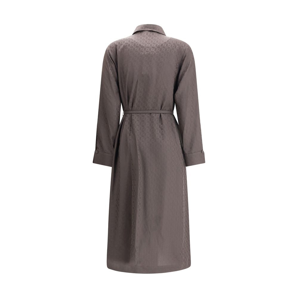 Fendi Brown Silk Casual Dress