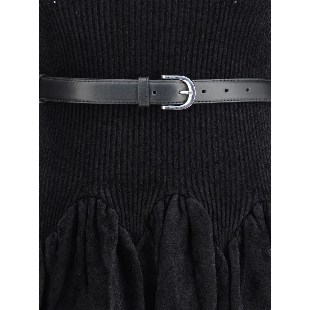 Self-Portrait Black Viscose Casual Dress