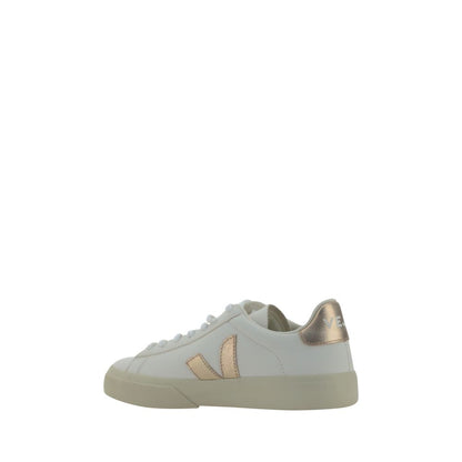 Veja White Calf Leather Bos Taurus Low Top Sneakers with contrasting logo and heel detail, round toe, AW25 collection.
