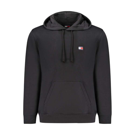 Tommy Hilfiger Black Cotton Men Sweater with hood and logo