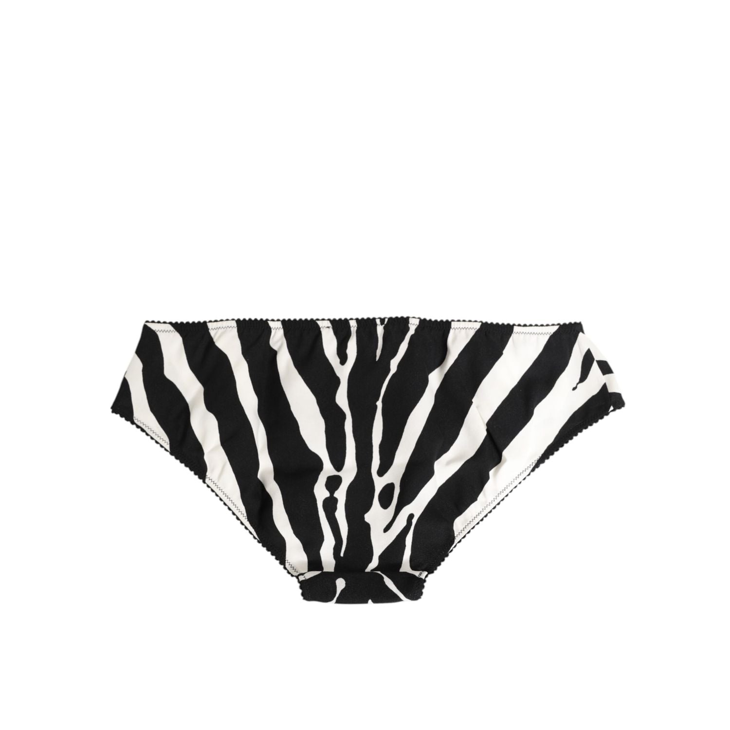 Dolce & Gabbana Black White Zebra Print Slip Briefs Underwear