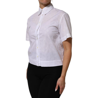 Dolce & Gabbana White Collared Short Sleeve Polo Shirt Top