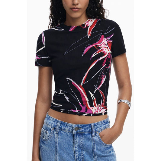 Desigual Black Elastane T-Shirt