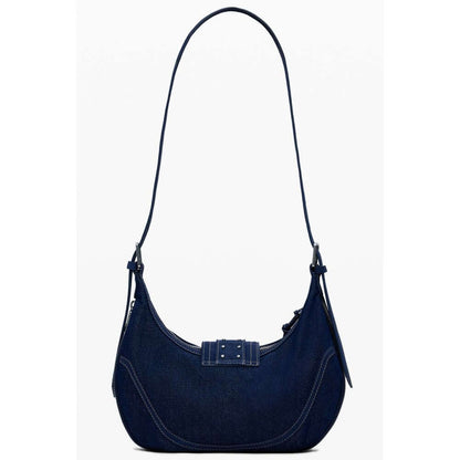 Desigual Blue Cotton Women Handbag with adjustable strap, perfect for stylish and functional use, featuring internal pocket for essentials.