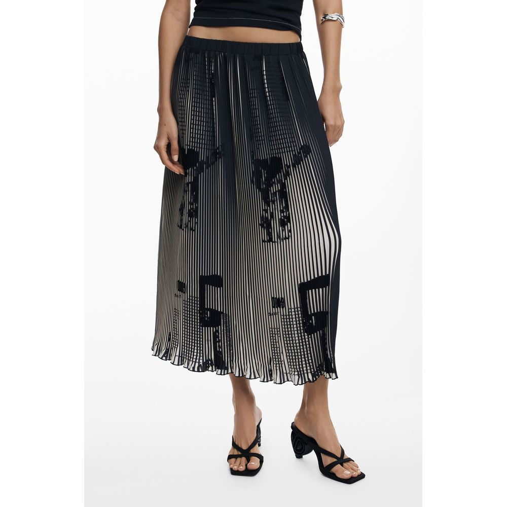 Desigual Black Polyester Skirt