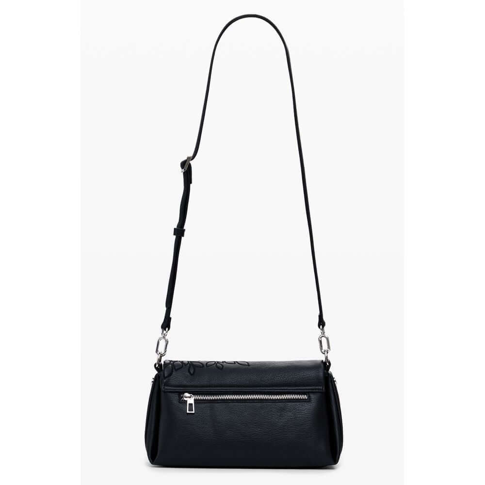 Desigual Black Polyethylene Women Handbag with embroidery and adjustable strap