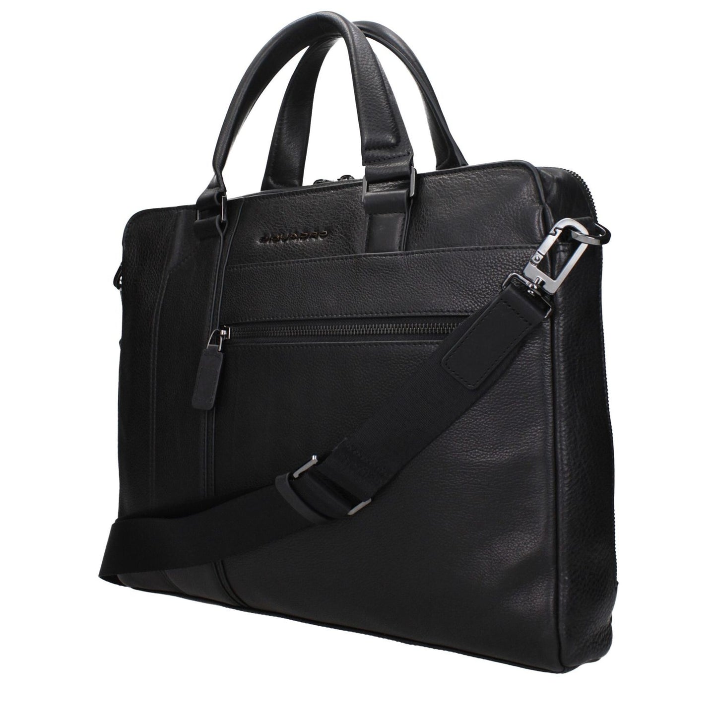 Piquadro Black Leather Business And Laptop Bag