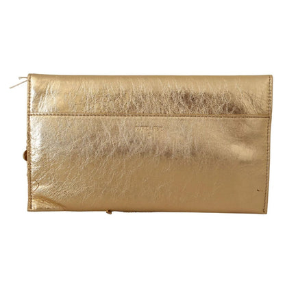 Patrizia Pepe Gold Leather Embellished Shoulder Strap Bag