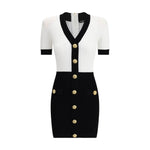 Balmain Braided pattern midi Dress