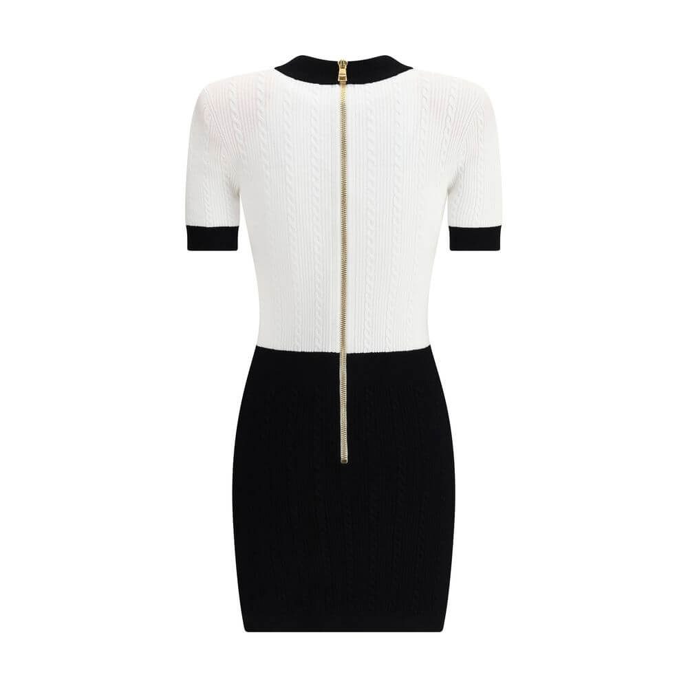 Balmain Braided pattern midi Dress