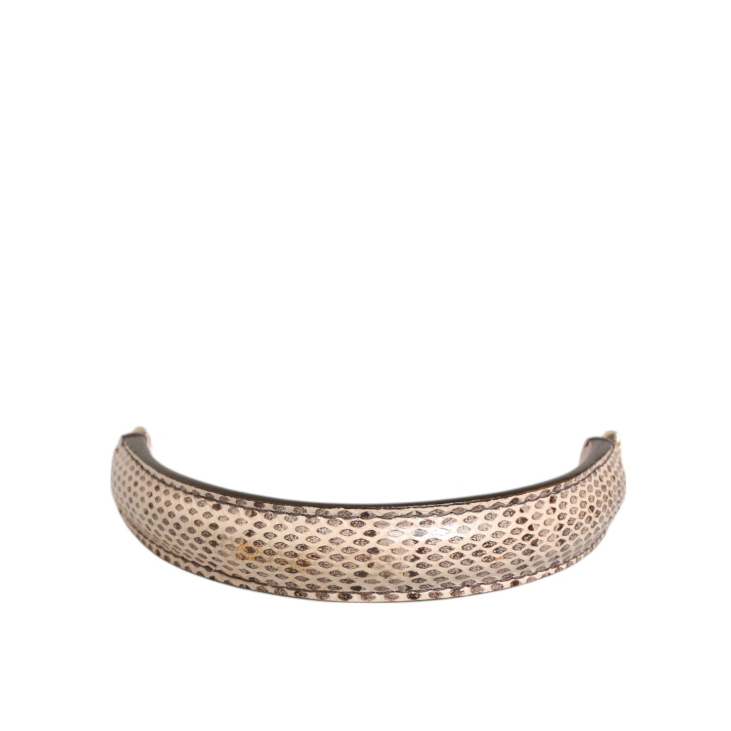 Dolce & Gabbana Beige Brown Snakeskin Leather Gold Ring Shoulder Strap