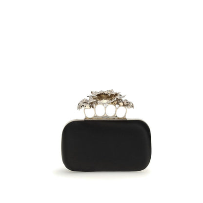 Alexander McQueen Black Silk Clutch Bag