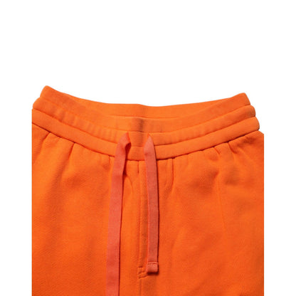 Dolce & Gabbana Orange Cotton DG VIB3 Logo Drawstring Sweatpants Pants