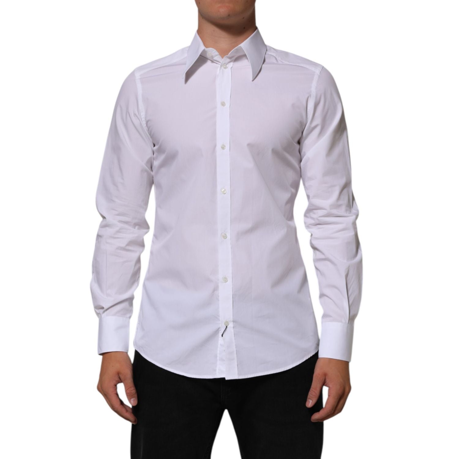 Dolce & Gabbana White Cotton MARTINI Men Formal Dress Shirt