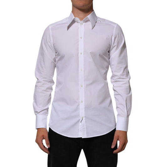 Dolce & Gabbana White Cotton MARTINI Men Formal Dress Shirt
