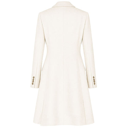 Made in Italy White Virgin Wool Women's Coat