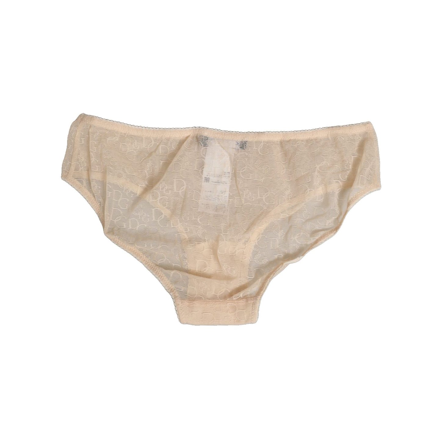 Dolce & Gabbana Beige DG Logo Lace Mid Waist Panty Underwear