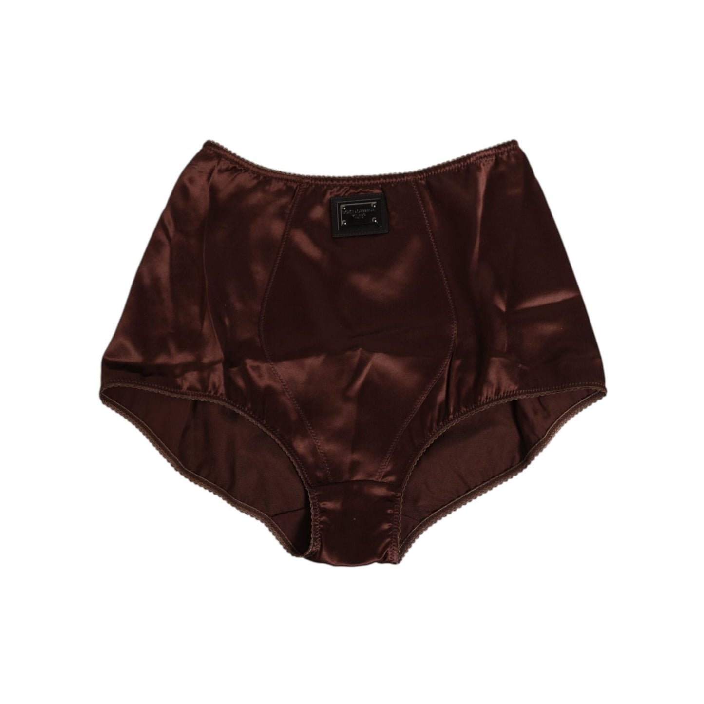 Dolce & Gabbana Brown Silk Stretch High Waist Girdle Underwear