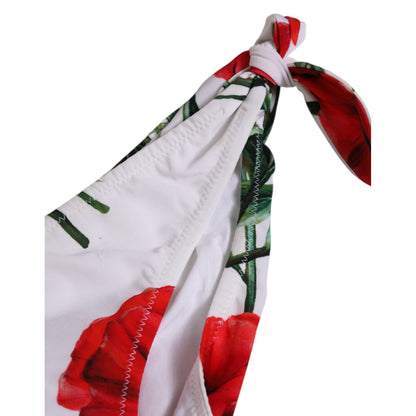 Dolce & Gabbana White Floral Swimsuit 2 Piece Top Bottom Swimwear