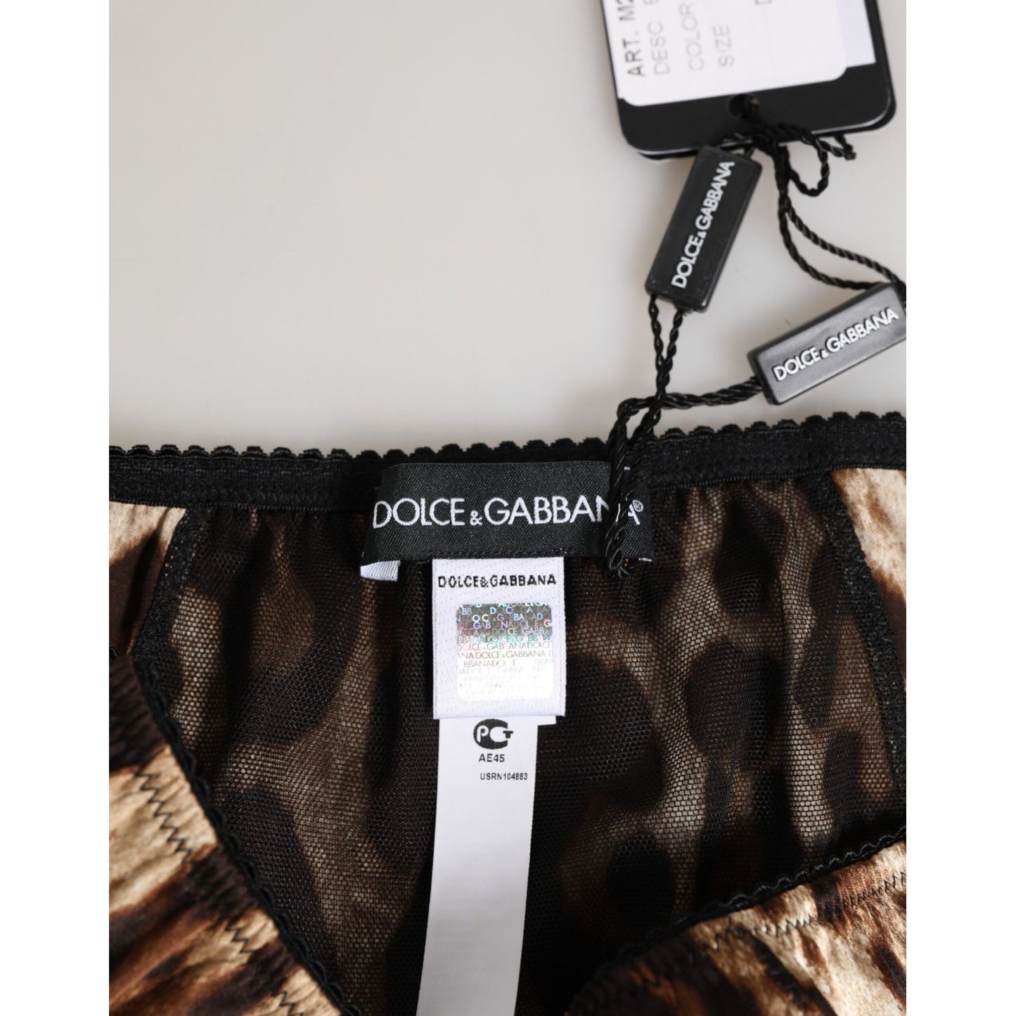 Dolce & Gabbana Brown Leopard Silk Mid Waist Panty Underwear