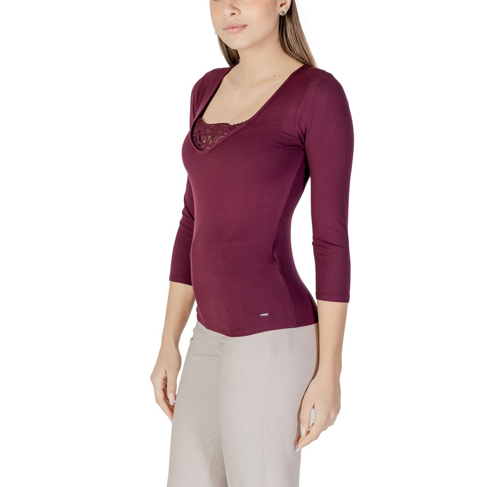 Morgan De Toi Purple Viscose Long Sleeve T-Shirt