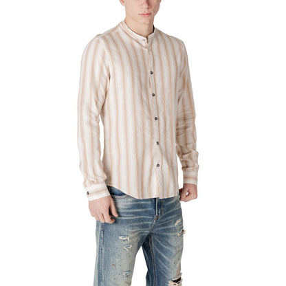 Gianni Lupo Beige Cotton Pattern Shirt