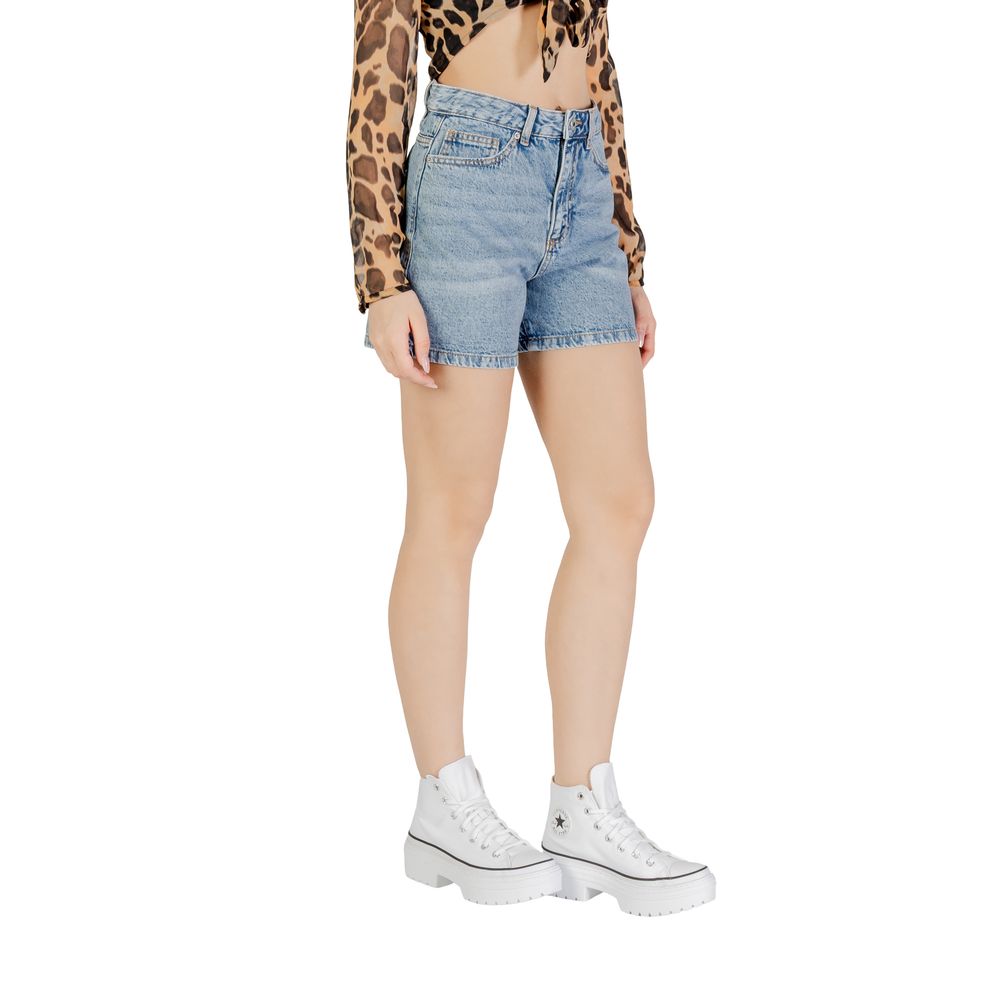 ICHI Light Blue Cotton Shorts