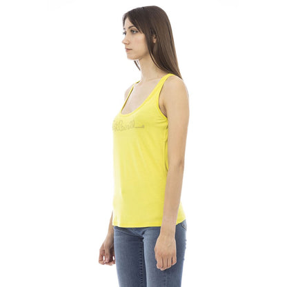 Just Cavalli Yellow Viscose Women Top