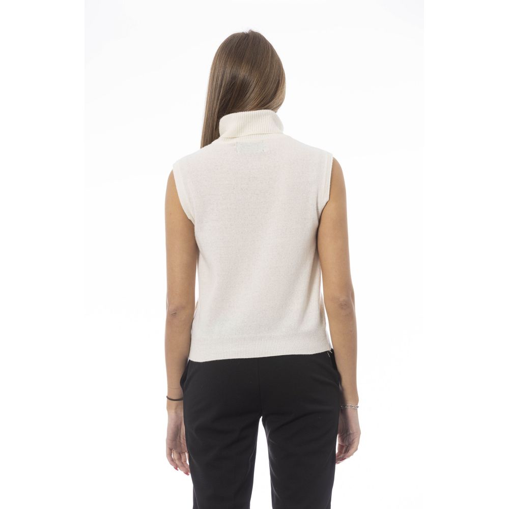 Baldinini Trend White Wool Sleeveles