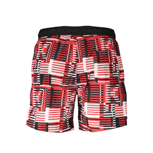 Karl Lagerfeld Red Polyester Swimwear with geometric pattern and pockets