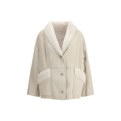 Salvatore Santoro Cream Leather Coat